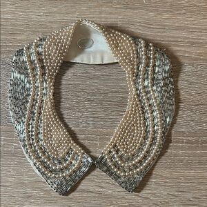 Pearl and Silver Beaded Collar Necklace